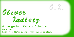 oliver kadletz business card